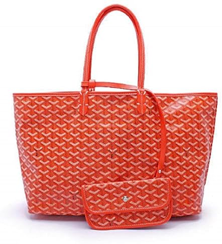 Rosvin Lady Shoulder Bag 2 Piece Tote Bag Pu Leather Handbag Purse Bags Set (Orange)
