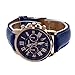 2016 Male Leather Belt Casual Fashion Watches Three Six-Pin Quartz Watches Quartz Watch Royal Blue