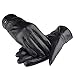 Vbiger Leahter Gloves Mens Outdoor Winter Gloves Warm Cycling Gloves In Black (Black, XL)
