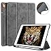JUQITECH iPad 9.7 2018/2017 Case with Pencil Holder, Flexible Soft TPU Back Cover and Trifold Stand Smart Cover Case with Auto Sleep/Wake for iPad 6th Generation Apple iPad 9.7 Inch, Gray