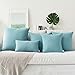 Decorative Pillows, Kevin Textile Velvet Solid Striped Throw Cushion Cover Sham Pillow Cover Soft Sofa Pillows Case for Chair, 20x20 inch (50cm),Set of 2,Niagara Blue