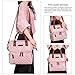 Lunch Bags for Women Wide Open Insulated Lunch Box With Double Deck Large Capacity Cooler Tote Bag With Removable Shoulder Strap Lunch Organizer For Outdoor/Work(Pink)