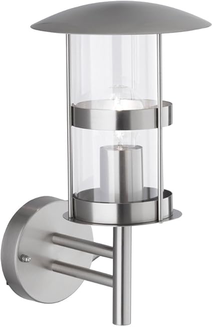 Elegante Wandleuchte Aussenleuchte Laterne Cerus Mit Led Leuchtmittel Edelstahl Geburstet Fassadenbeleuchtung E27 Fassung Wofi Leuchten Amazon De Beleuchtung