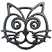 Cat Trivet - Black Cast Iron - for Kitchen & Dining Table - More than One Makes a Set for Counter, Wall Art or Decoration Accessory - Housewarming & Cat Lover Gifts - 6.6 by 6.3 In
