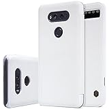 LG V20 Case,Mangix Flip PU Leather View Window Wallet Smart Sleep Wake Protection Quick Circle Folio Shell Case with Card Slot for LG V20 (White)