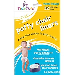 TidyTots Disposable Potty Chair Liners – Value Pack – Universal Potty Chair Fit (fits most potty chairs) – 32 Liners