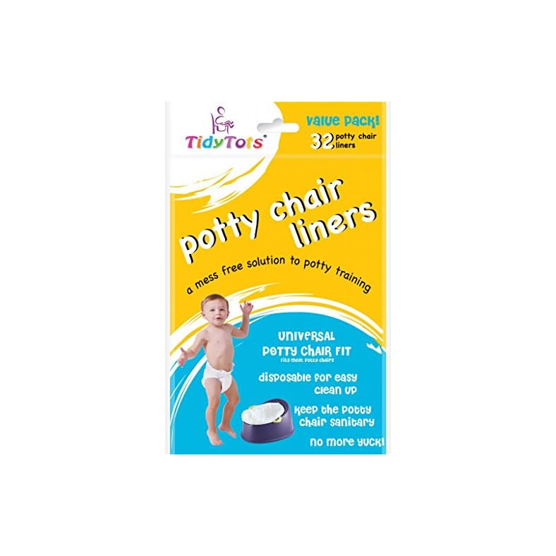 TidyTots Disposable Potty Chair Liners – Value Pack – Universal Potty Chair Fit (fits most potty chairs) – 32 Liners