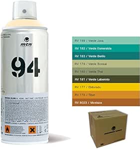 Caja 6 und. Spray MTN 94 RV-180 Verde Thai 400ml : Amazon.es ...