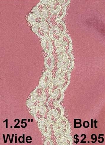 P60016 Ivory Alencon Lace Trim - 14 Yard Bolt