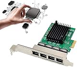 Peowuieu 4 Port Gigabit Ethernet NIC PCI-E X1 Server Network Card Adapter ROS view 4
