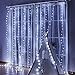 Curtain Lights, 8 Modes Fairy Lights String with Remote Controller, IP64 Waterproof, USB Plug in Twinkle Lights for Weddings, Parties, Backdrop, Wall Decorations, 300 Led（9.8x9.8Ft, White）