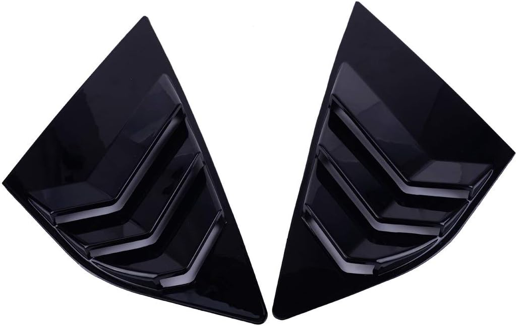 2Pcs Shiny Black ABS Rear Quarter Panel Window Side Louvers Vent Cover Sticker Trim Fit for Ford Focus ST RS MK3 Hatchback