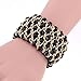 Kaymen Jewelry Luxury Gold Plated Cross Chians and Crystal Stone Knit Exaggerated Bangles Bracelets for Women 5 Colors (Black)