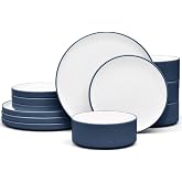 Noritake ColorTex Stone Blue 12-Piece Dinnerware Set, Service for 4