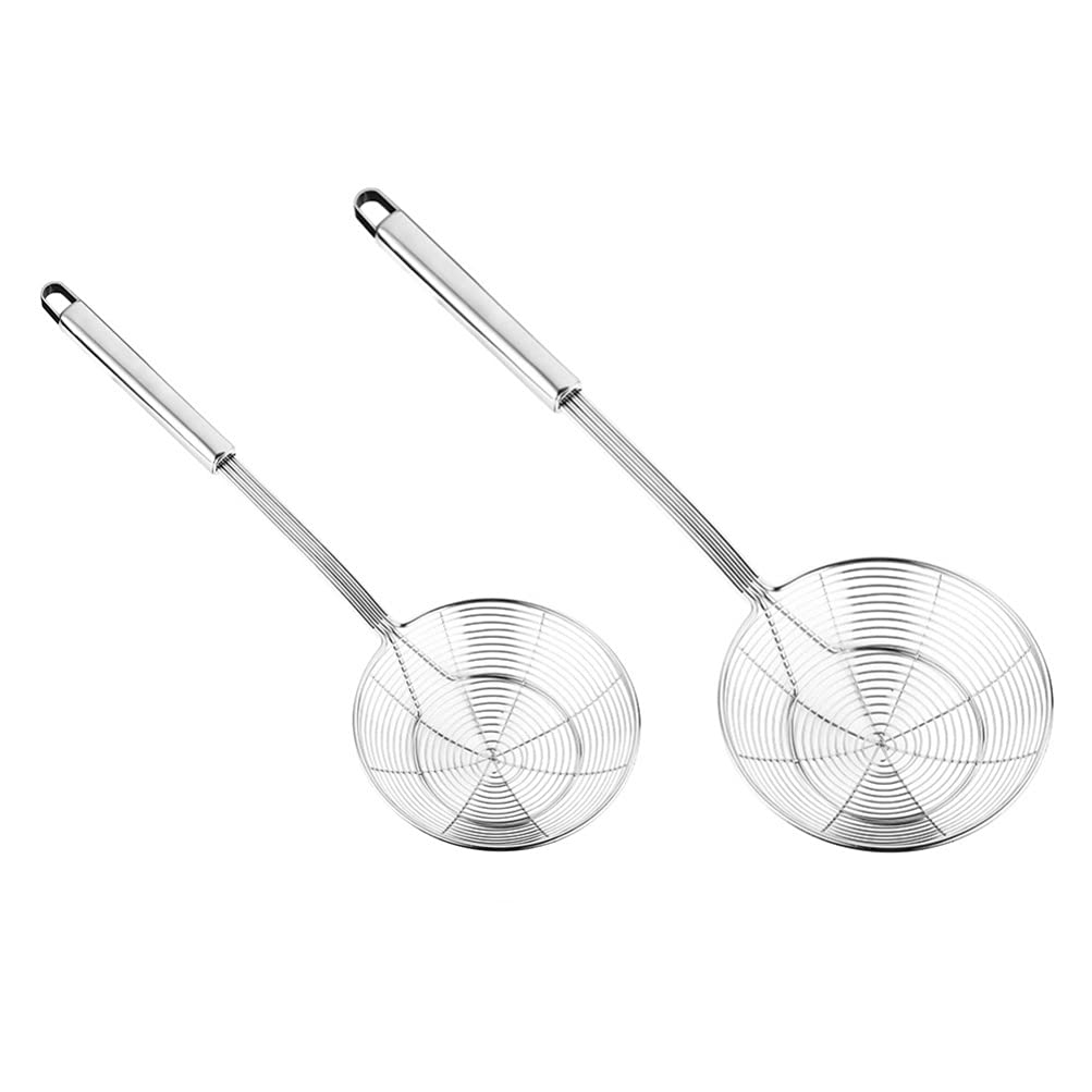 Buy VOSAREA 2pcs Stainless Steel Skimmer Ladle Slotted Spider Strainer