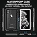 AMORNO iPhone X Waterproof Case, Underwater Full Sealed Cover Wireless Charging Support Snowproof Dirtproof Shockproof with Built-in Screen Protector for iPhone X Black