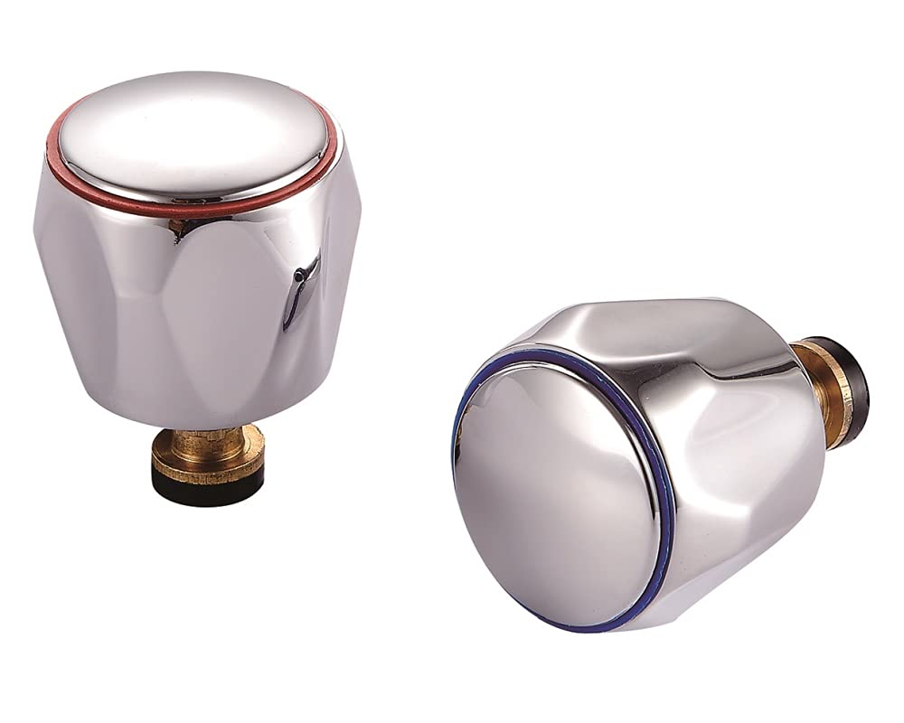 KINGBATH™ Tap Revivers Kit 1/2” Contract Standard Basin Sink Taps Mixers Heads Handles Valves Cartridges (Hot/Red & Cold/Blue Indicator) Replacement(2 Pack/Pair)