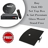 Dish TV HD+ Recorder Connection with 1 Month Titanium Sports HD Pack and Premium Glass Stand