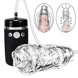 Male Masturbator Cup with Strong Sucking and Vibrating for Penis Stimulation and Enhancement Training, Fondlove Electric Pump Stroker Blowjob Oral Sex Toys for Men Masturbation