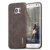 Galaxy S7 Edge Case,X-Level [Vintage Series] PU Leather Resilient Back Cover for Samsung Galaxy S7 Edge (Coffee)