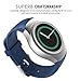 MoKo Watch Band Compatible with Samsung Gear S2 (S2 SM-R720 / SM-R730 ONLY), Soft Silicone Replacement Sport Band, NOT FIT S2 Classic (SM-R732 & SM-R735), NOT FIT Gear Fit2, Dark Imperial Blue