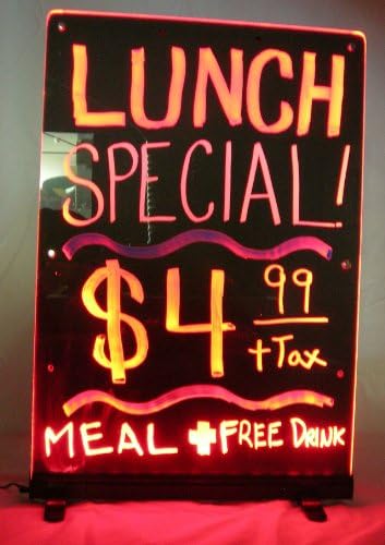 TYB1624 - (Black Surface) Writable Illuminated LED Board (Size: 24"H x 16"L)