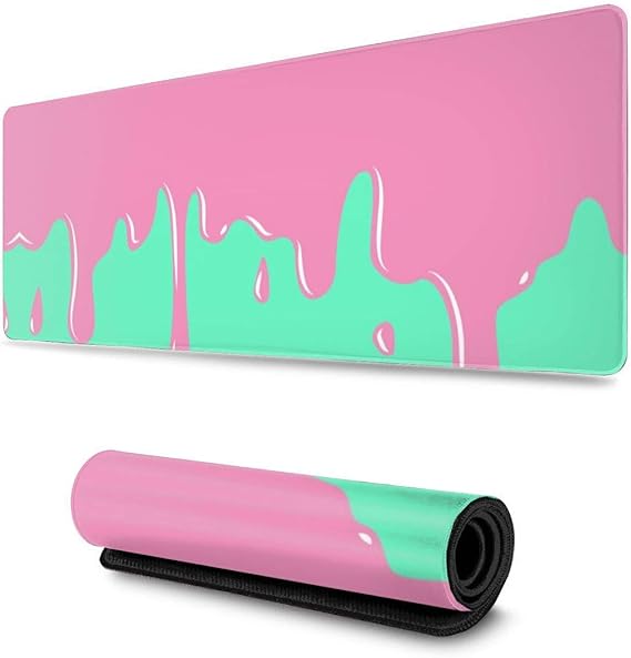 Melting Pink and Mint Cream Gaming Mouse Pad XL, Extended Large Mouse
