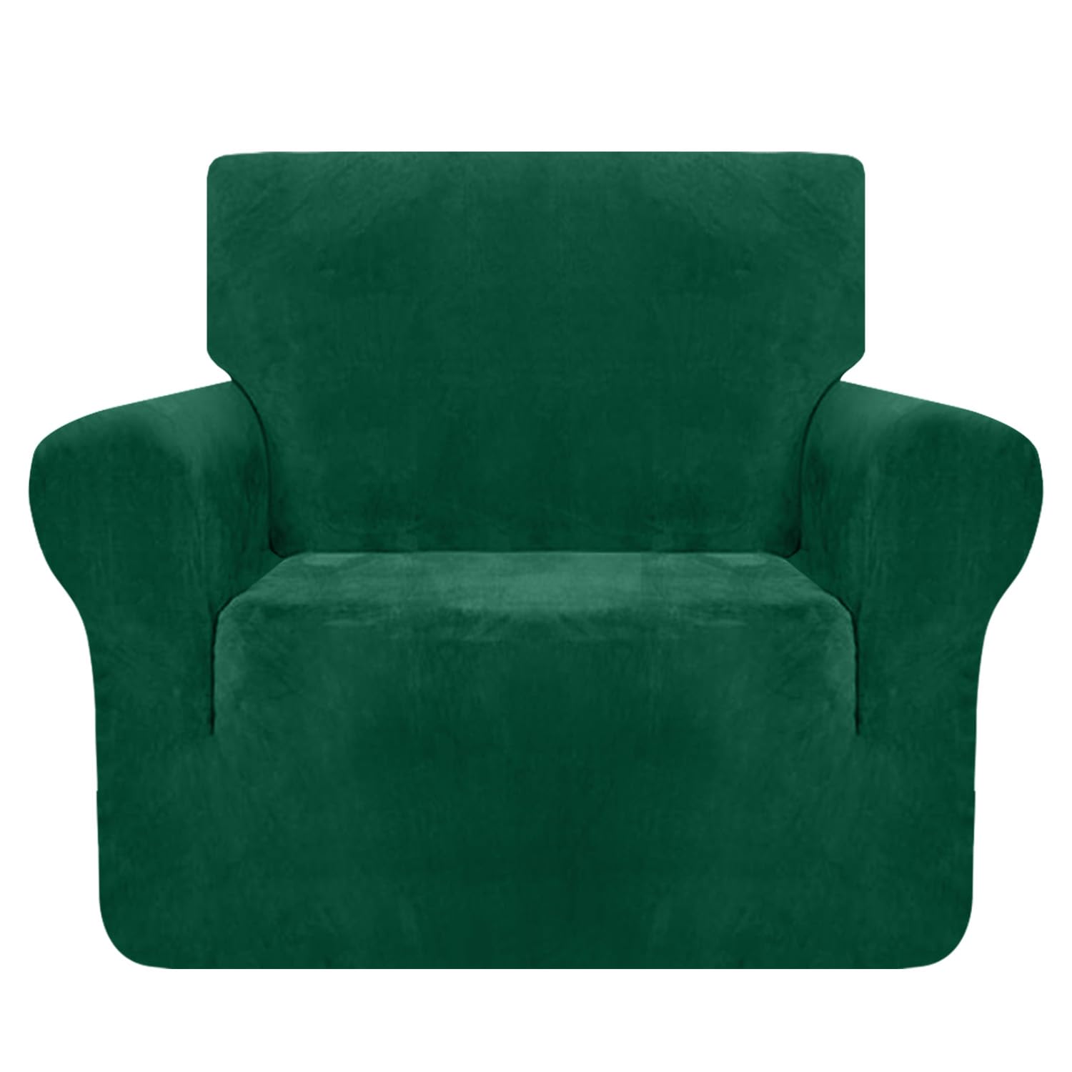 Granbest Premium Thicken Plush Velvet Armchair Cover 1 Seater High Stretch Couch Cover Super Soft Couch Slipcover Luxury Furniture Protector for Pets and Kids (1 Seater, Green)