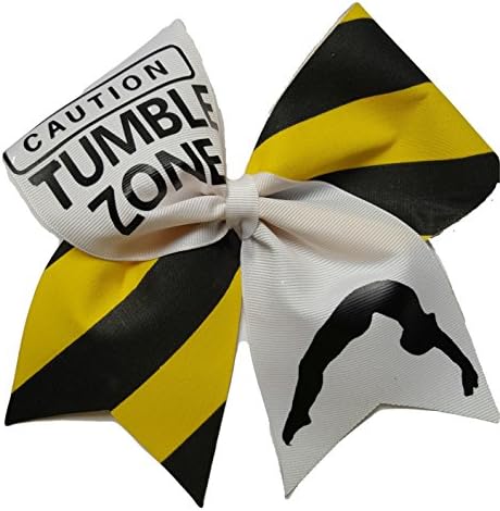 Cheer bows Caution Tumble Zone Hair Bow