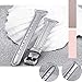 bayite Bands Compatible with Fitbit Versa 2 / Fitbit Versa Lite/Fitbit Versa, Slim Genuine Leather Band Replacement Accessories Strap Women (Silver, 5.3
