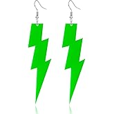 ONLYJUMP Acrylic Exaggerated Lightning Earrings Statement Punk Retro Geometric Delicate Neon Personalized Earrings Accessory Jewelry for Women