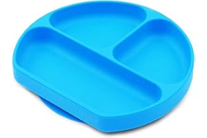 BABY DROM Silicone Suction Plates for Babies, Stick to High Chair Trays and Table, Divided Baby Dishes, Perfect Kids Plates, BPA FREE