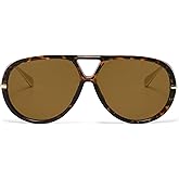 LASPOR Trendy Oversized Aviator Sunglasses for Women Men Large Vintage Shades
