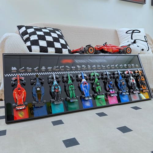 NOVDA Frame Compatible with Speed Champions F1, 10 in 1 77242-77251 Models Wall Display, 110 x 40 cm Wall Picture Ideal for Living Room and Office Showroom (Models Not Included)