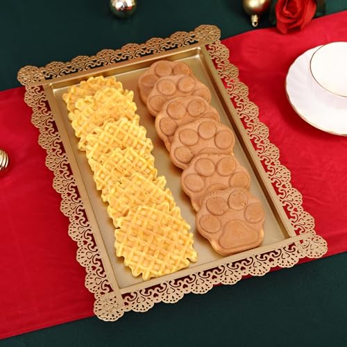 GMWD Set of 7 Gold Cake Stand Desserts Display Table Pedestals 3-Tiered Cupcakes Holder Serving Tray Decorative Weddings Birthdays Party Baby Showers Celebrations