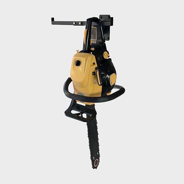 OMMUU 2PCS 16.1 INCH CHAINSAW HOLDER WALL MOUNT CHAINSAW CHAIN STORAGE HANGER BACKPACK LEAF BLOWER RACK WEED EATER STRING TRIMMER HOOK ACCESSORIES AND TOOL FOR GARAGE WALL