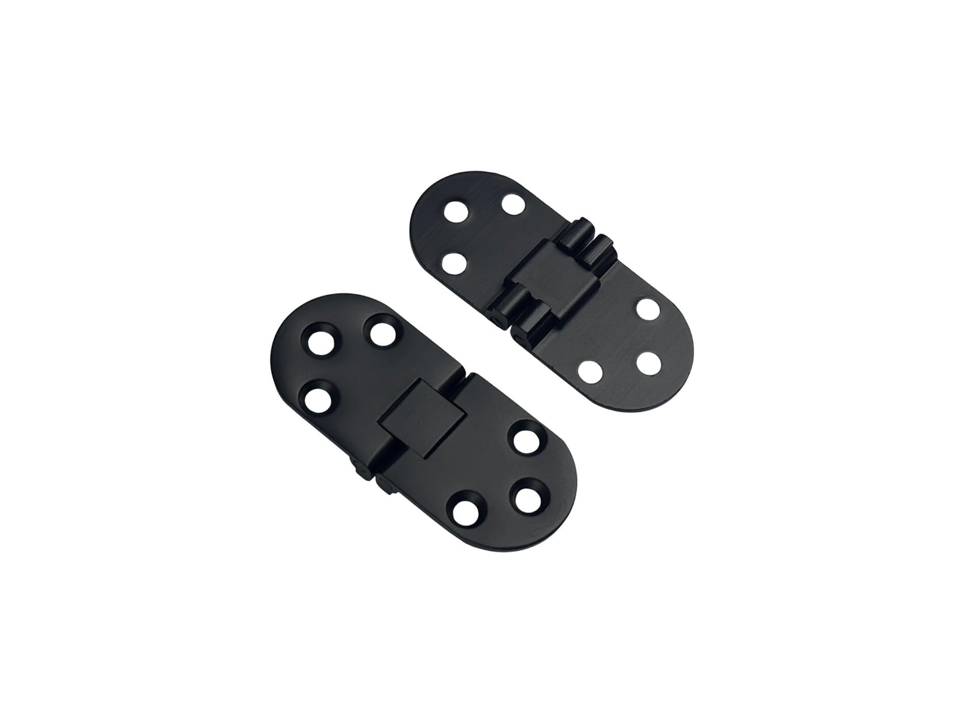QCAA Solid Brass Table Folding Flip Top Hinge, 2-3/4"x1-3/16, Matte Black, 2 Pack, Made in Taiwan