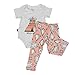 FEITONG 1 Set Baby Girls' Floral Top Shirt + Printed Pants (6-12 Months)