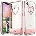 VENA iPhone XR Glitter Case, vLove (Heart Shape, CornerGuard Protection) Dual Layer Slim Hybrid Clear Bumper Cover Designed for Apple iPhone XR (6.1