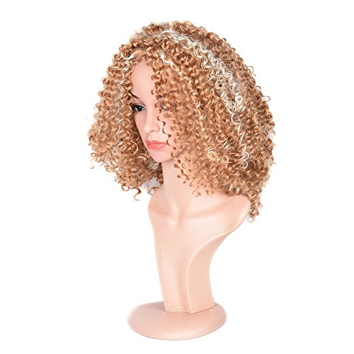 Top Hair Blonde Synthetic Afro Curly Hair Wig For Black Women Short