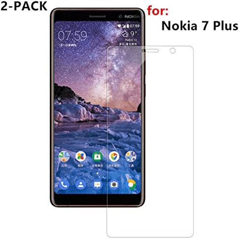 [2 Pack] Nokia 7 Plus Screen Protector, Fljie [HD Anti-Bubble Film] [Full Coverage Screen Protecto] [Lifetime Replacement Screen Protector] for Nokia 7 Plus (TPU HD Clear Film)