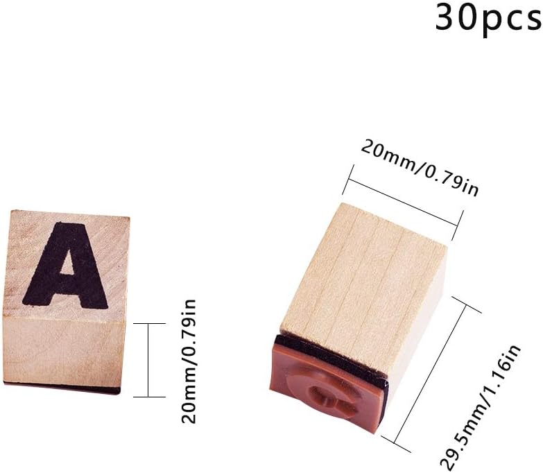 PH PandaHall 30pcs Capital Letters Wooden Stamps - Image 3