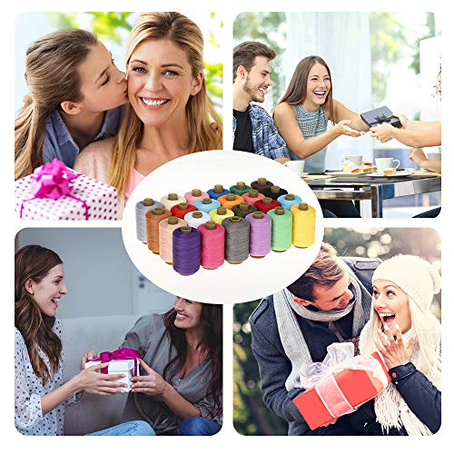 MILIJIA Sewing Threads, 24 Colors Polyester Thread, 1000 Yards Each Spools, Sewing Kits for Hand & Most Sewing Machine