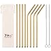 JOYECO Stainless Steel Straws Metal Reusable for 20oz Tumblers Rumblers Drinking Beverage Set of 24, Gold