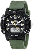 Timex Men's T49967 Expedition Double Shock Black Resin Watch with Green Resin Strap