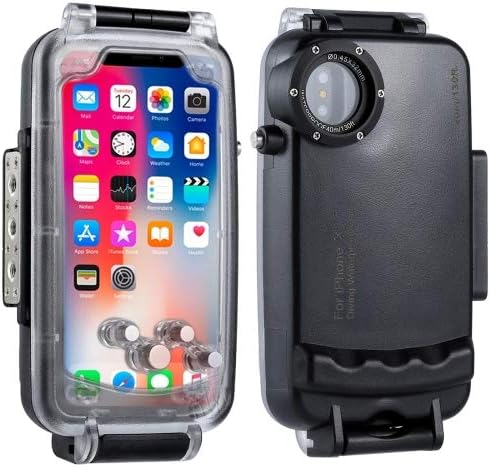 GARTOL iPhone X/XS 40m/130ft Waterproof Diving Housing Photo Video Taking Underwater Cover Case (Black)
