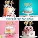 ONE Cake Topper - Stunning 1st Birthday Gold Party Decorations - Double-Sided Glitter - Great Cake Smash Photoshoot Prop. Ideal for Baby Boy, Baby Girl First Birthday