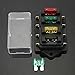 Audew Fuse Holder Box Block 4 Way CAR Vehicle Circuit Automotive + 4 Blade Fuse 12/24V