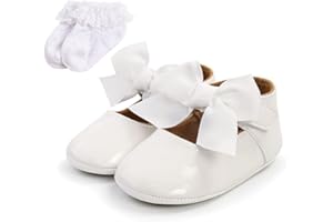 Sehfupoye Baby Wedding Dress Ballet Flats Infant Princess Bow-Knot Shoe Toddler Anti-Slip Girls Mary Jane Shoes