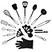 Kitchenelli Cooking Utensils Set - 22 Piece Premium Tool and Gadget Set Made of Lightweight Stainless Steel and Durable Black Nylon